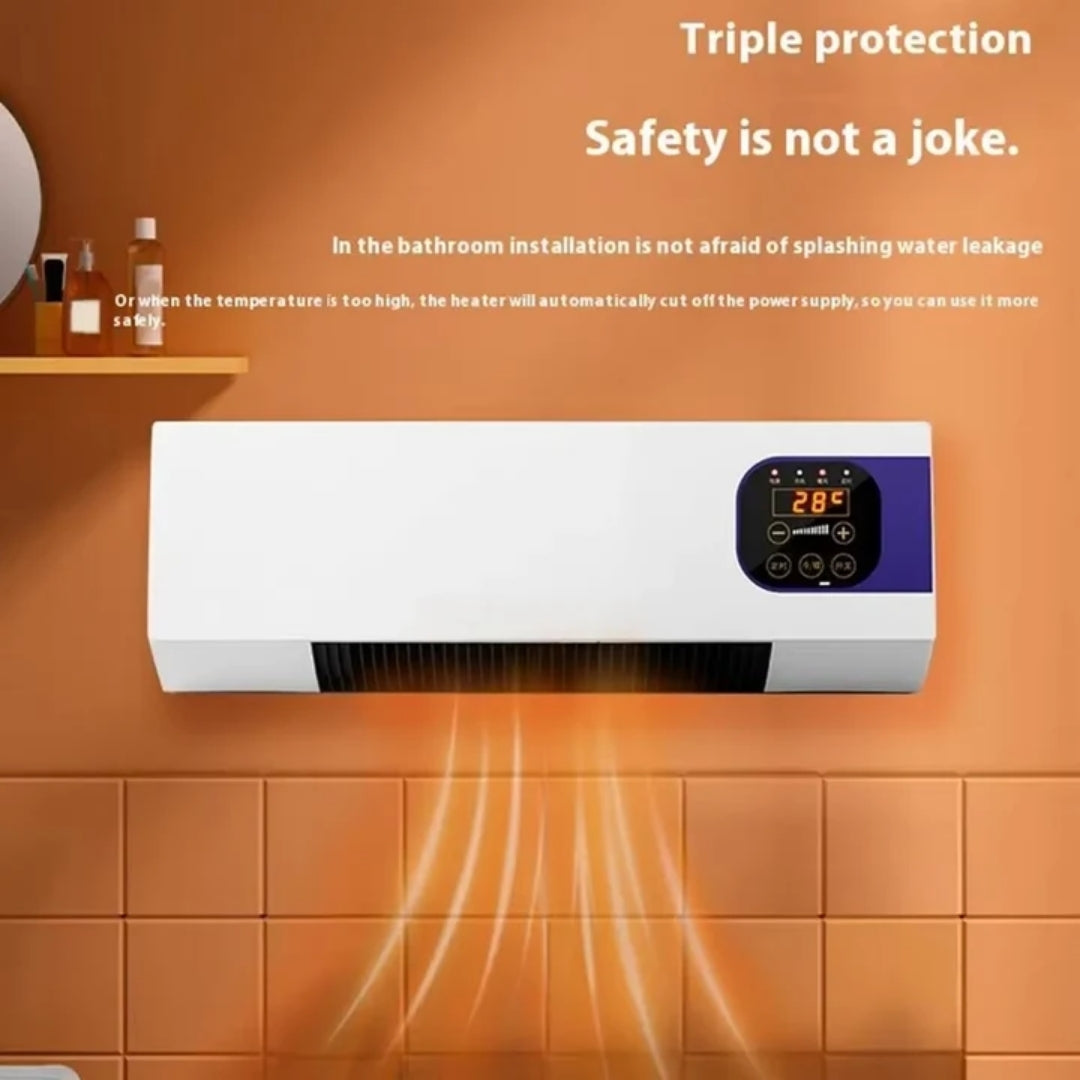 Wandventilator met Keramische Verwarming 2000W Afstandsbediening Timer Klimaatbeheersing voor Woonkamer | Sulvida