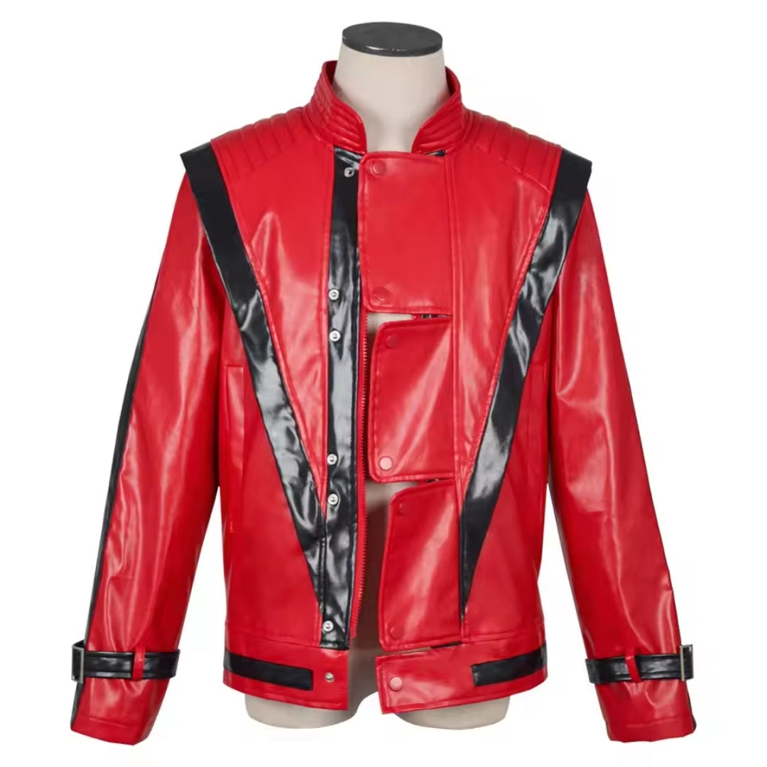 Performance Jas Muziek Cosplay Rood Wit Polyester Lederlook Halloween Feest Podium Volwassenen Kinderen | Sulvida
