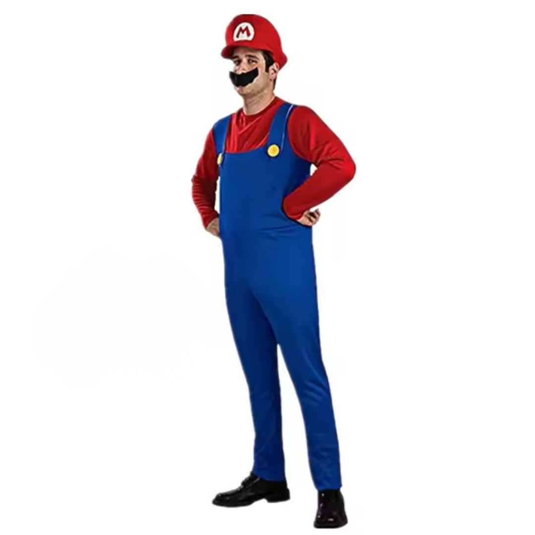 Loodgieter Verkleedkostuum voor Volwassenen – Compleet met Pet en Snor – Halloween Carnaval Feestkleding | Sulvida