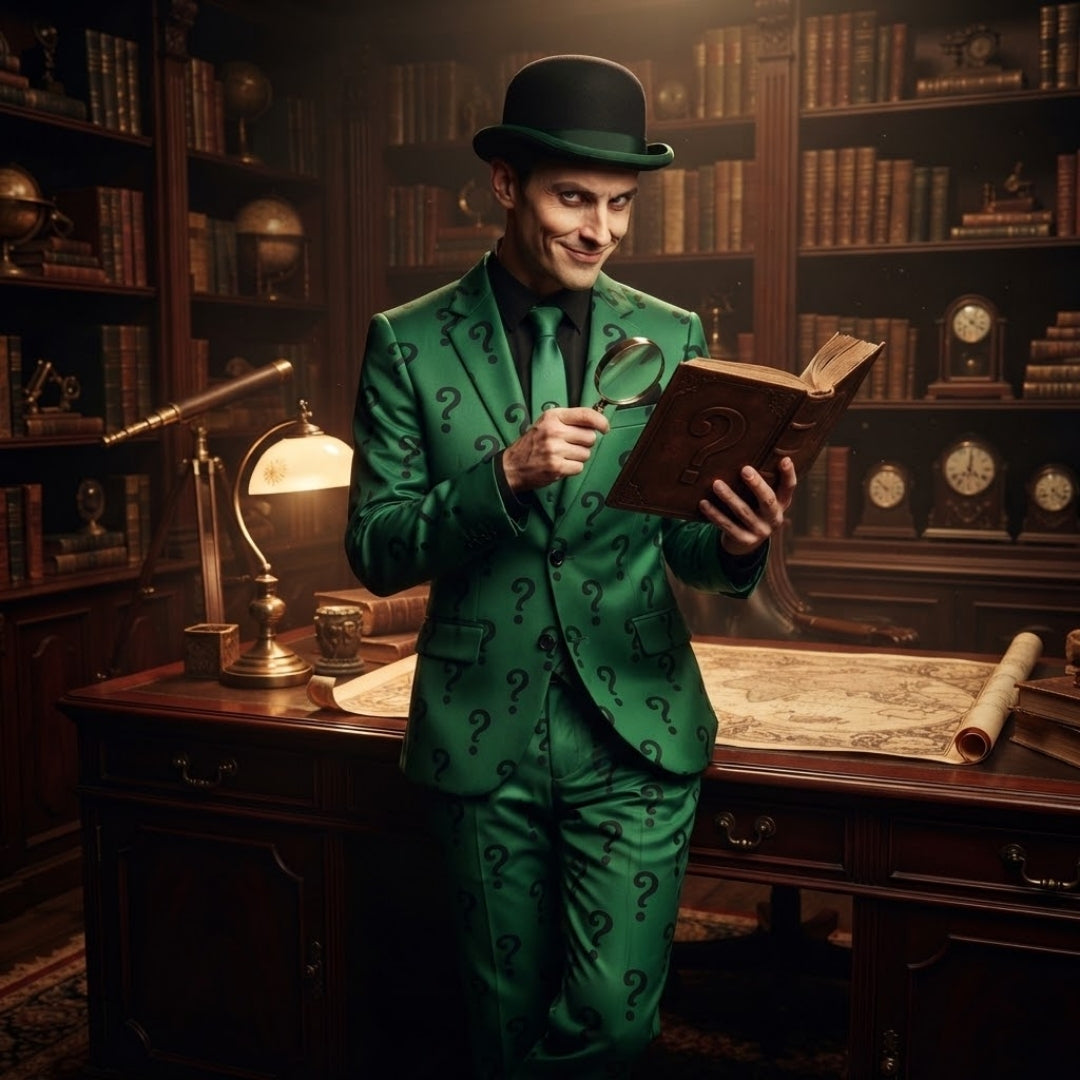 Schurk Cosplay Set Heren Compleet Groen Kostuum Verkleedoutfit 4-delig met Hoed Halloween Carnaval Feest | Sulvida