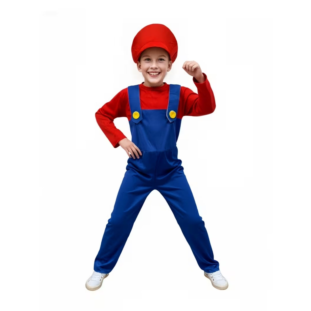 Loodgieter Verkleedkostuum Kinderen Tweedelig Set met Pet en Jumpsuit voor Carnaval Feest Halloween Cosplay | Sulvida