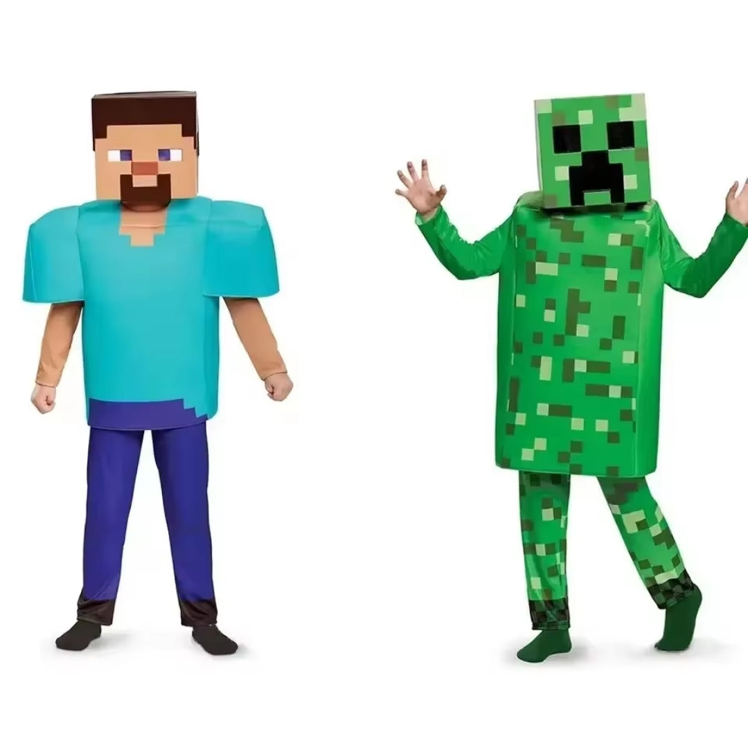 Pixelgame Verkleedkostuum voor Kinderen | Jongens & Meisjes | Compleet Outfit Set | Feesten & Halloween | Sulvida