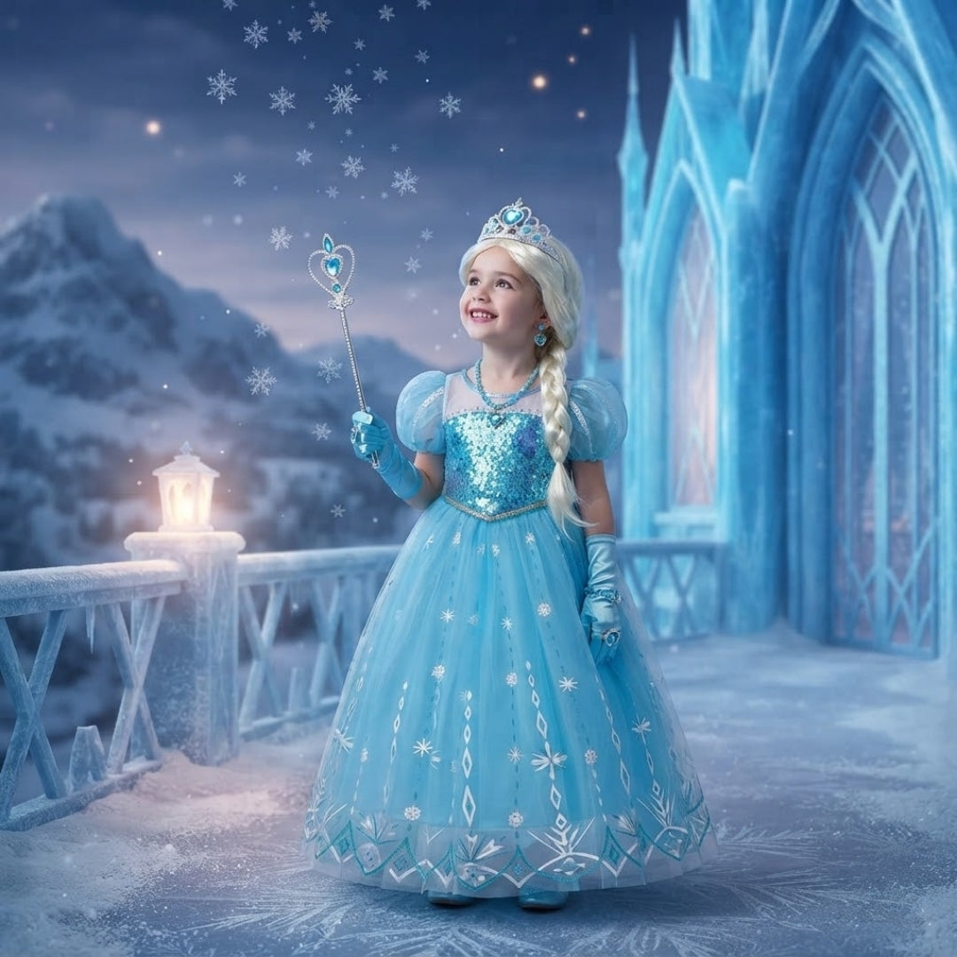 Sneeuwprinses Verkleedjurk Meisjes IJskoningin Kostuum Feestjurk Halloween Carnaval Cosplay Prinsessenjurk | Sulvida