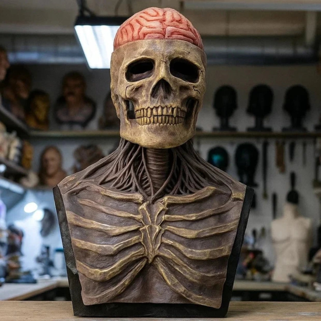 Schedel Griezelmasker met Hoed – Volledig Gezicht Horror Vermomming Halloween Carnaval Cosplay Kostuum | Sulvida