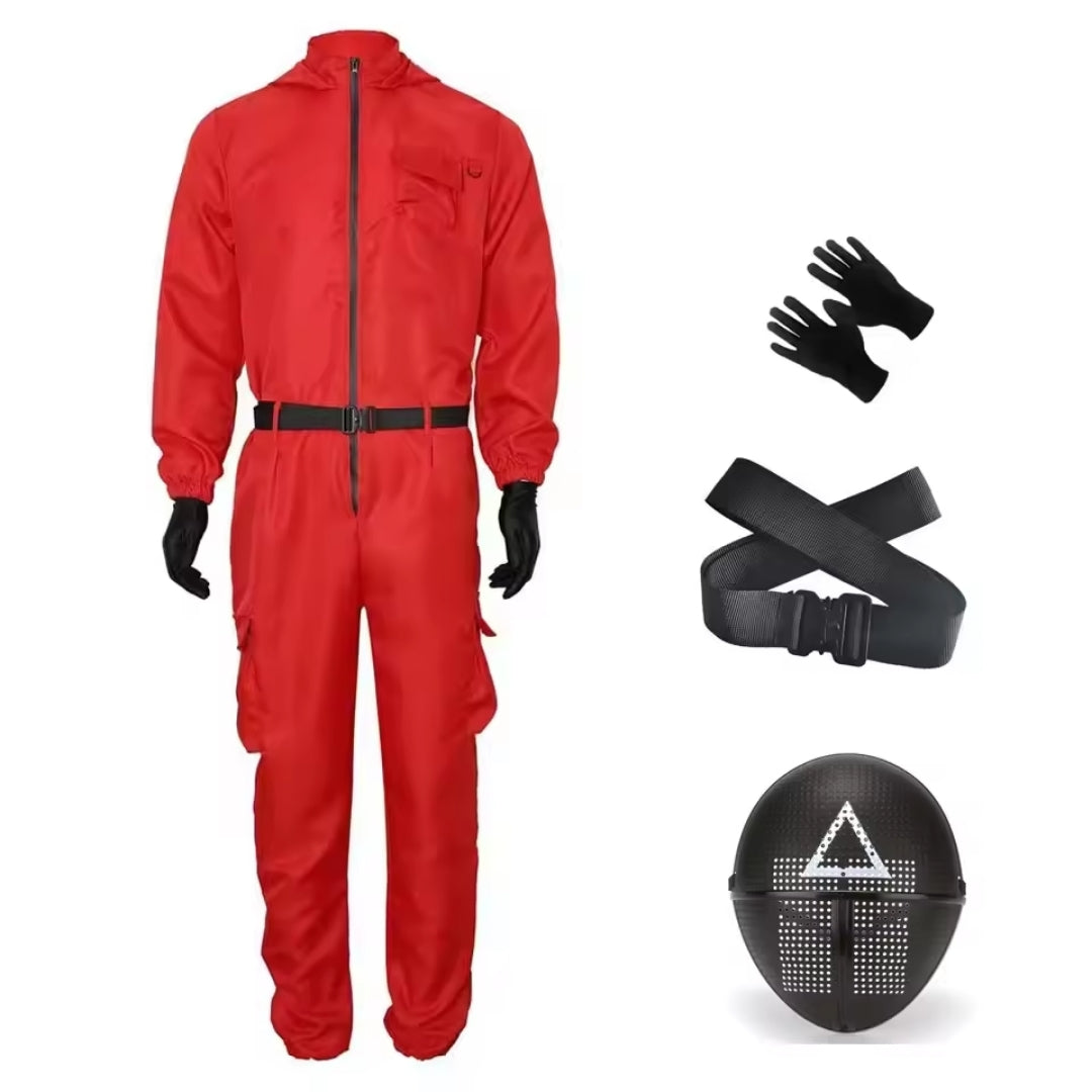 Cosplay Jumpsuit Bewaker met Masker Unisex Polyester Kostuum voor Halloween Feesten en Verkleedpartijen | Sulvida