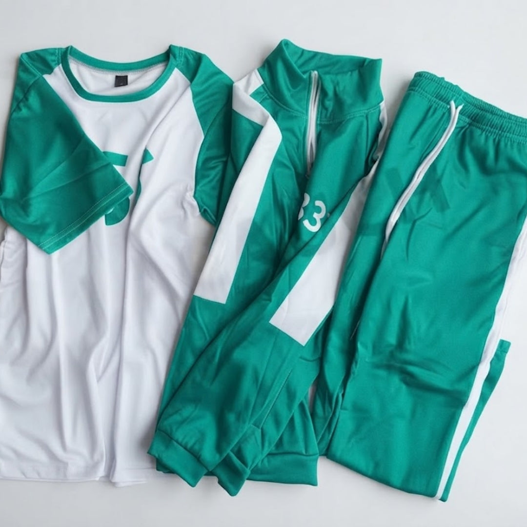 Groen Spelerstrainingspak Cosplay Kostuum Unisex Jas Broek Set Volwassenen Feest Verkleedkleding Carnaval | Sulvida