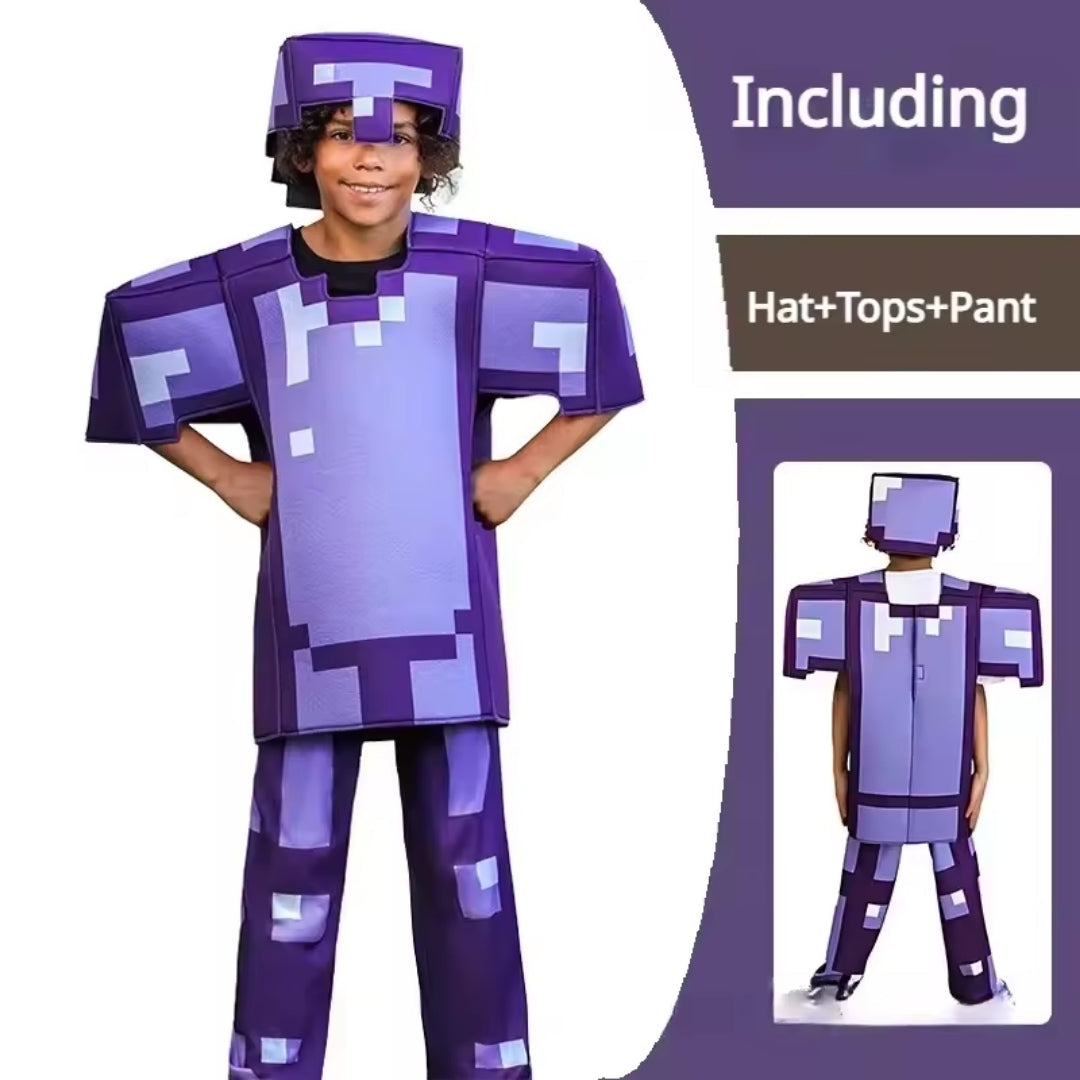 Pixelgame Verkleedkostuum voor Kinderen | Jongens & Meisjes | Compleet Outfit Set | Feesten & Halloween | Sulvida