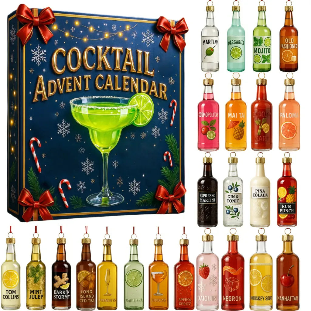 Cocktail Miniaturen Adventskalender 24 Decoratieve Kersthangers Feestdagen Kerstversiering Kerstboom | Sulvida