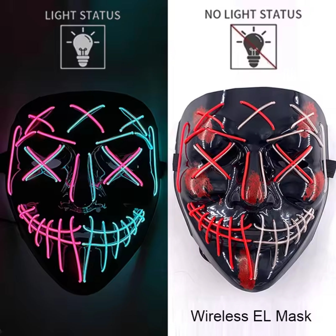 Lichtgevend Gezichtsmasker met LED-Verlichting voor Halloween Cosplay Feesten Carnaval Verkleedpartijen | Sulvida