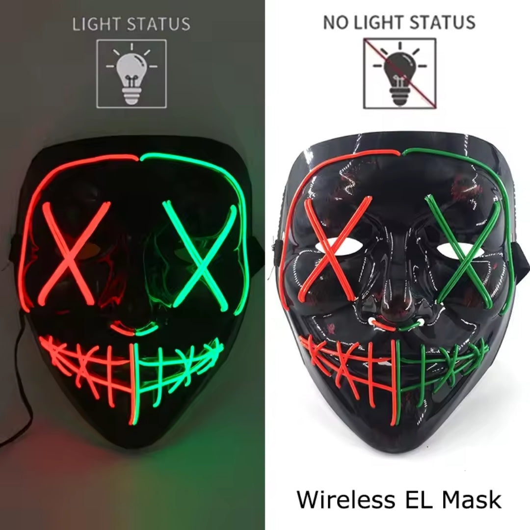 Lichtgevend Gezichtsmasker met LED-Verlichting voor Halloween Cosplay Feesten Carnaval Verkleedpartijen | Sulvida