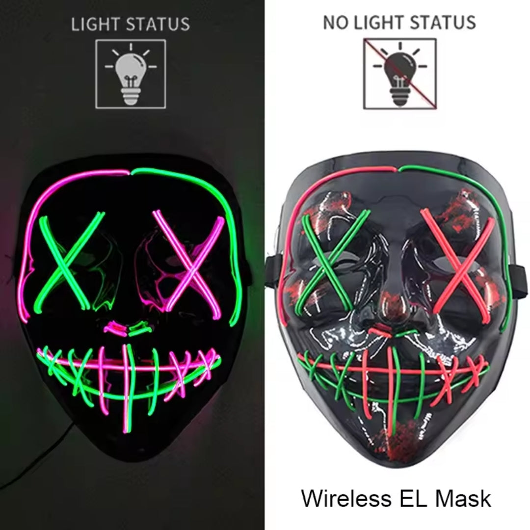 Lichtgevend Gezichtsmasker met LED-Verlichting voor Halloween Cosplay Feesten Carnaval Verkleedpartijen | Sulvida