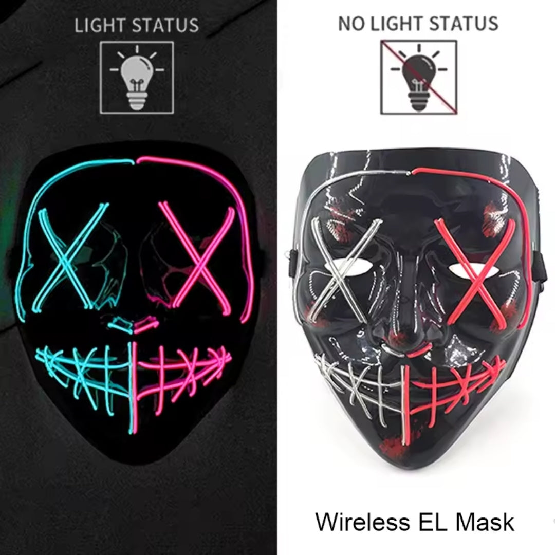 Lichtgevend Gezichtsmasker met LED-Verlichting voor Halloween Cosplay Feesten Carnaval Verkleedpartijen | Sulvida