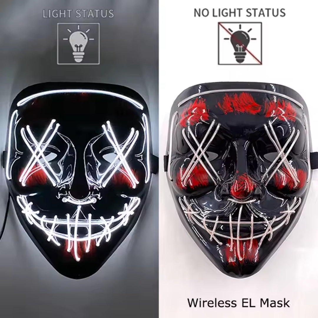 Lichtgevend Gezichtsmasker met LED-Verlichting voor Halloween Cosplay Feesten Carnaval Verkleedpartijen | Sulvida