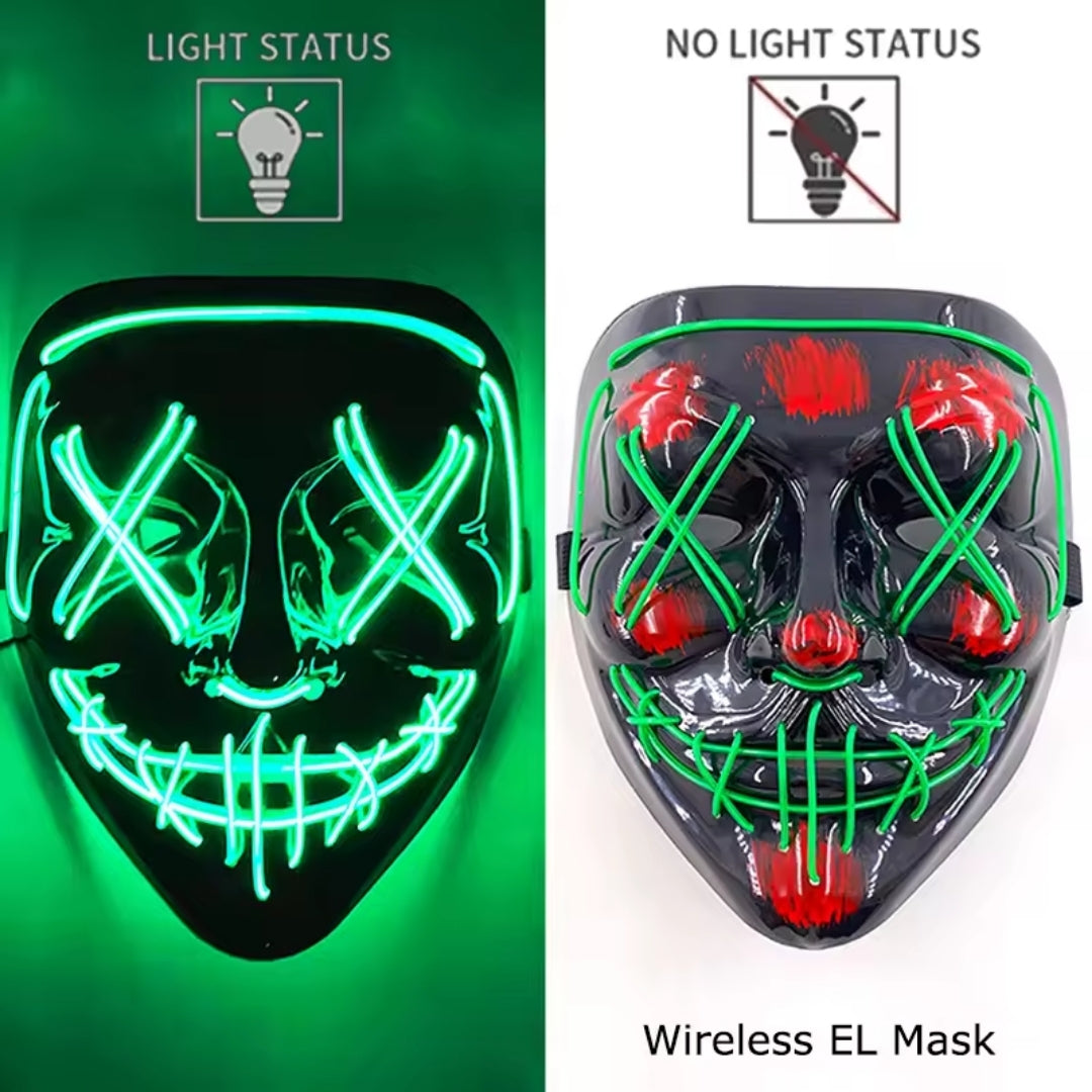 Lichtgevend Gezichtsmasker met LED-Verlichting voor Halloween Cosplay Feesten Carnaval Verkleedpartijen | Sulvida