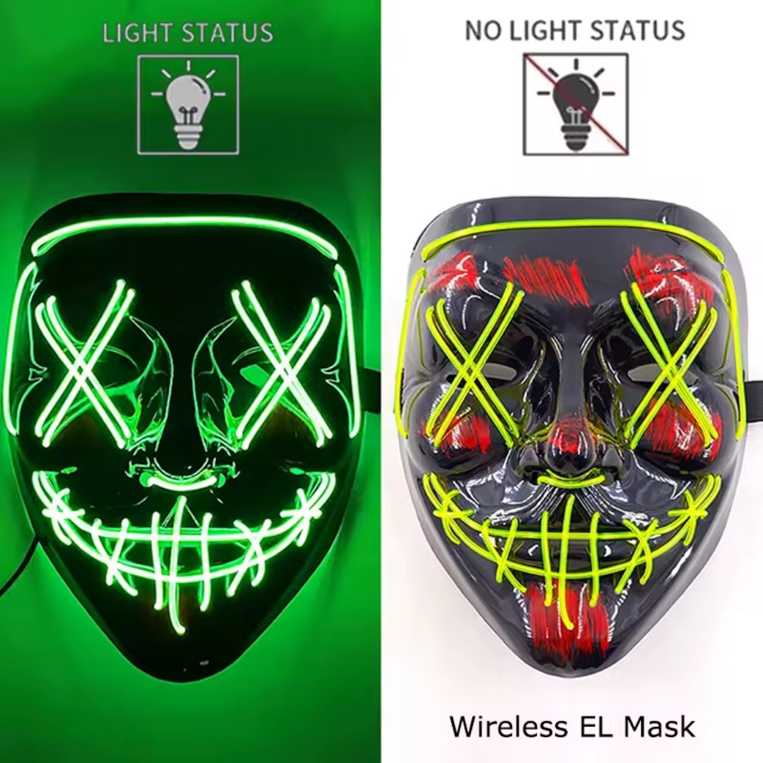 Lichtgevend Gezichtsmasker met LED-Verlichting voor Halloween Cosplay Feesten Carnaval Verkleedpartijen | Sulvida