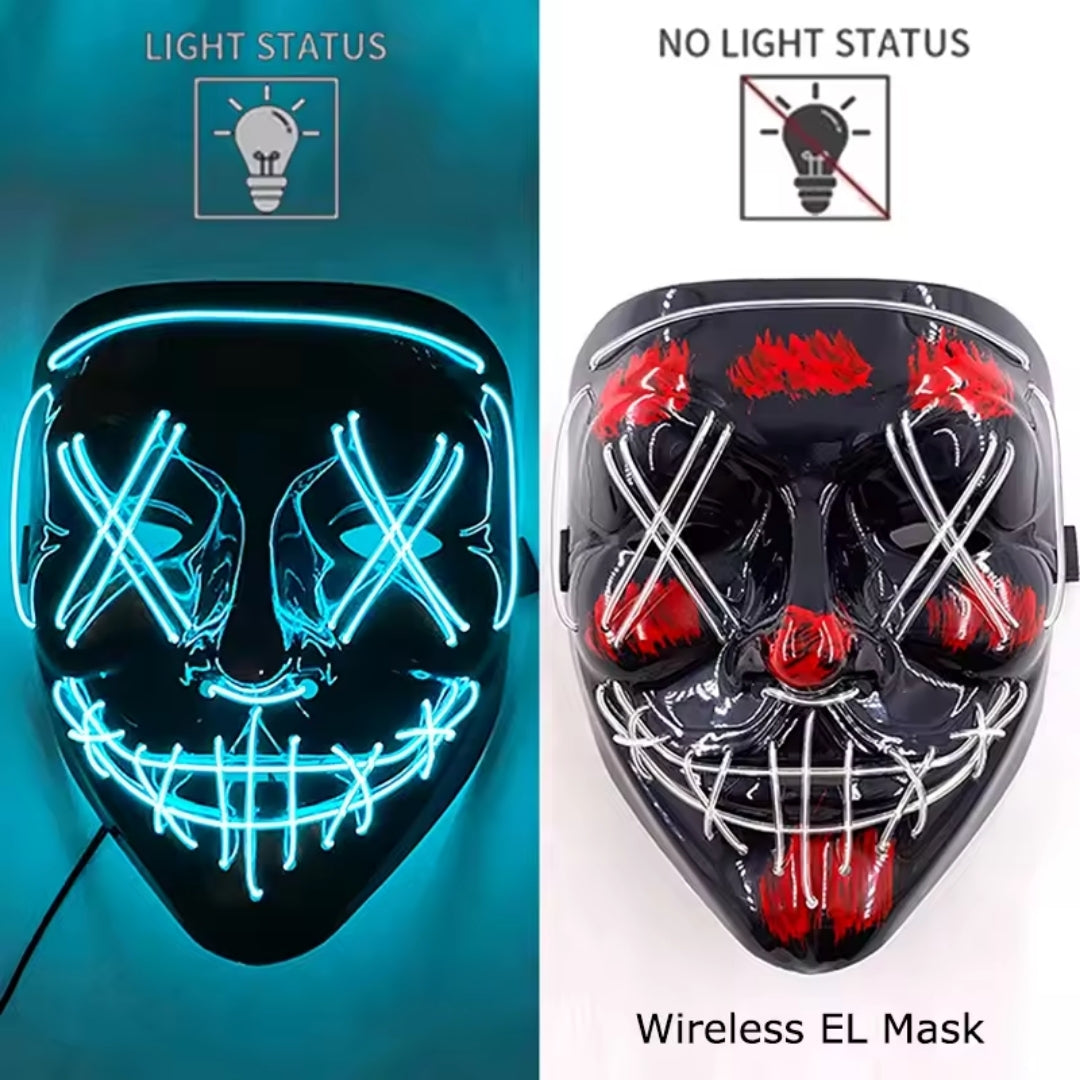 Lichtgevend Gezichtsmasker met LED-Verlichting voor Halloween Cosplay Feesten Carnaval Verkleedpartijen | Sulvida