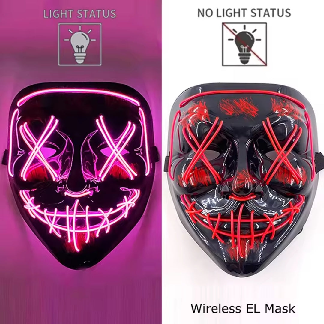 Lichtgevend Gezichtsmasker met LED-Verlichting voor Halloween Cosplay Feesten Carnaval Verkleedpartijen | Sulvida