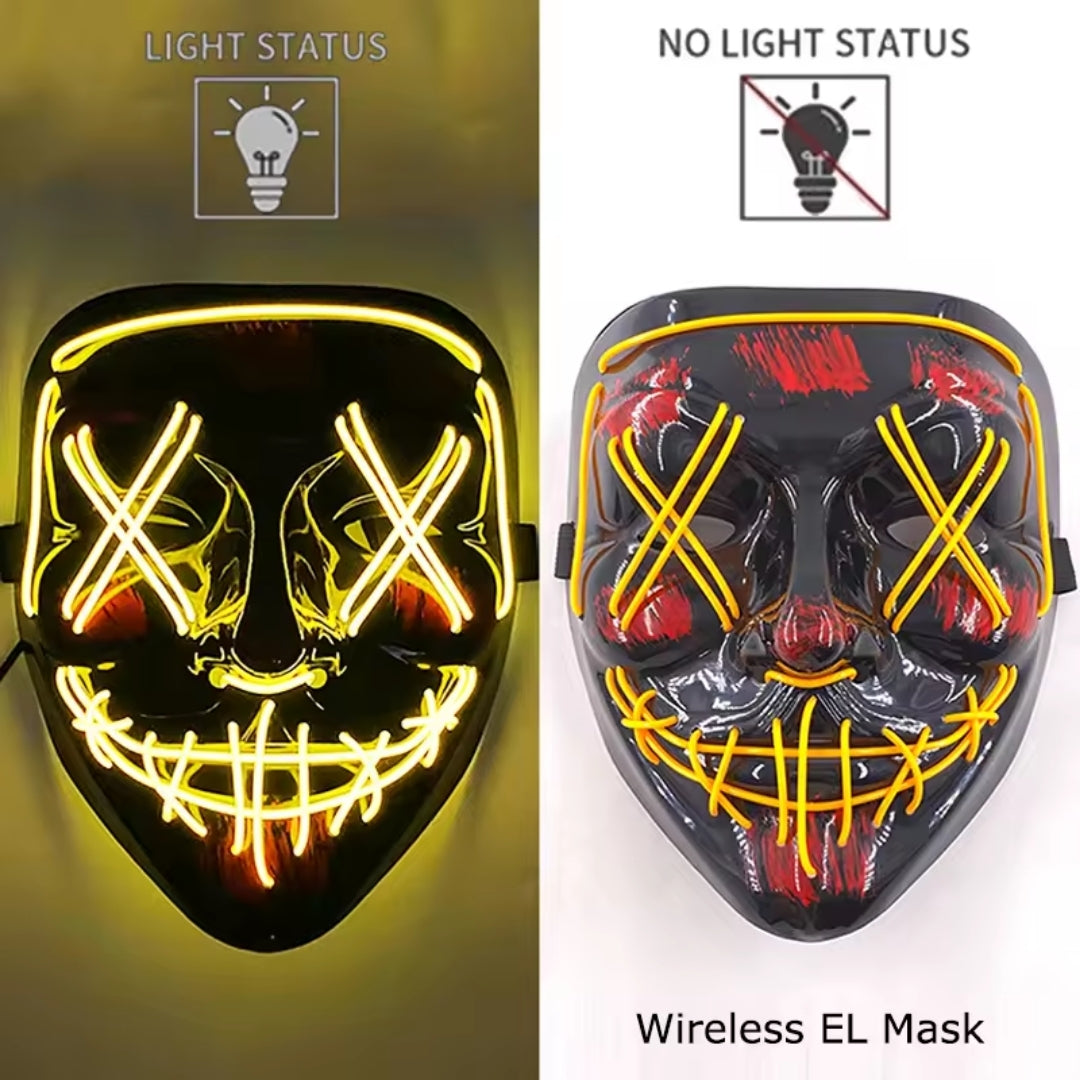 Lichtgevend Gezichtsmasker met LED-Verlichting voor Halloween Cosplay Feesten Carnaval Verkleedpartijen | Sulvida