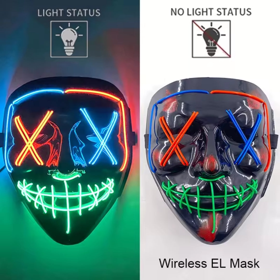 Lichtgevend Gezichtsmasker met LED-Verlichting voor Halloween Cosplay Feesten Carnaval Verkleedpartijen | Sulvida