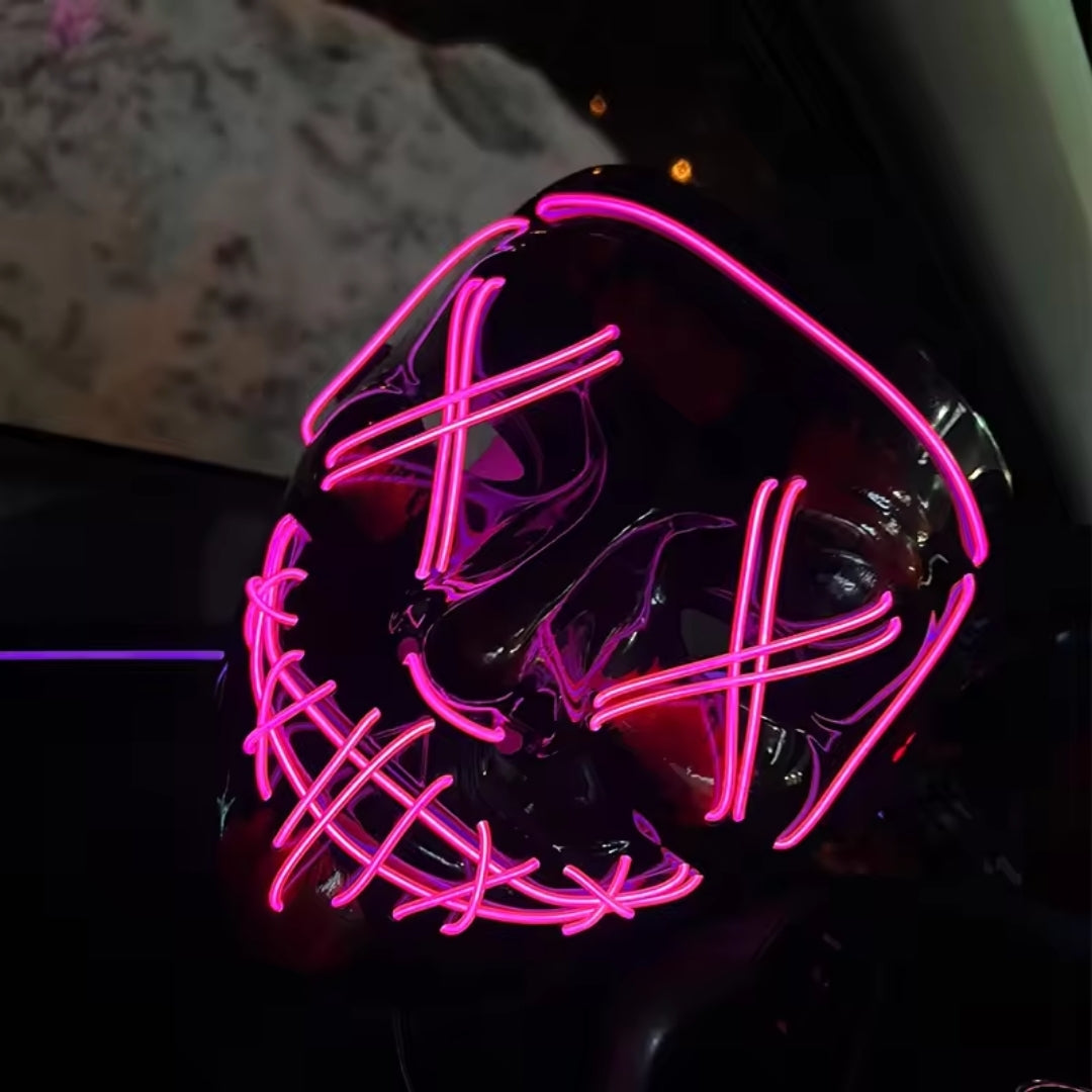 Lichtgevend Gezichtsmasker met LED-Verlichting voor Halloween Cosplay Feesten Carnaval Verkleedpartijen | Sulvida
