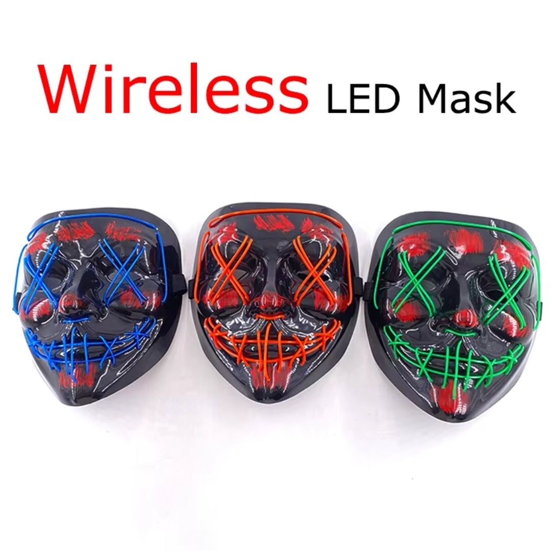 Lichtgevend Gezichtsmasker met LED-Verlichting voor Halloween Cosplay Feesten Carnaval Verkleedpartijen | Sulvida