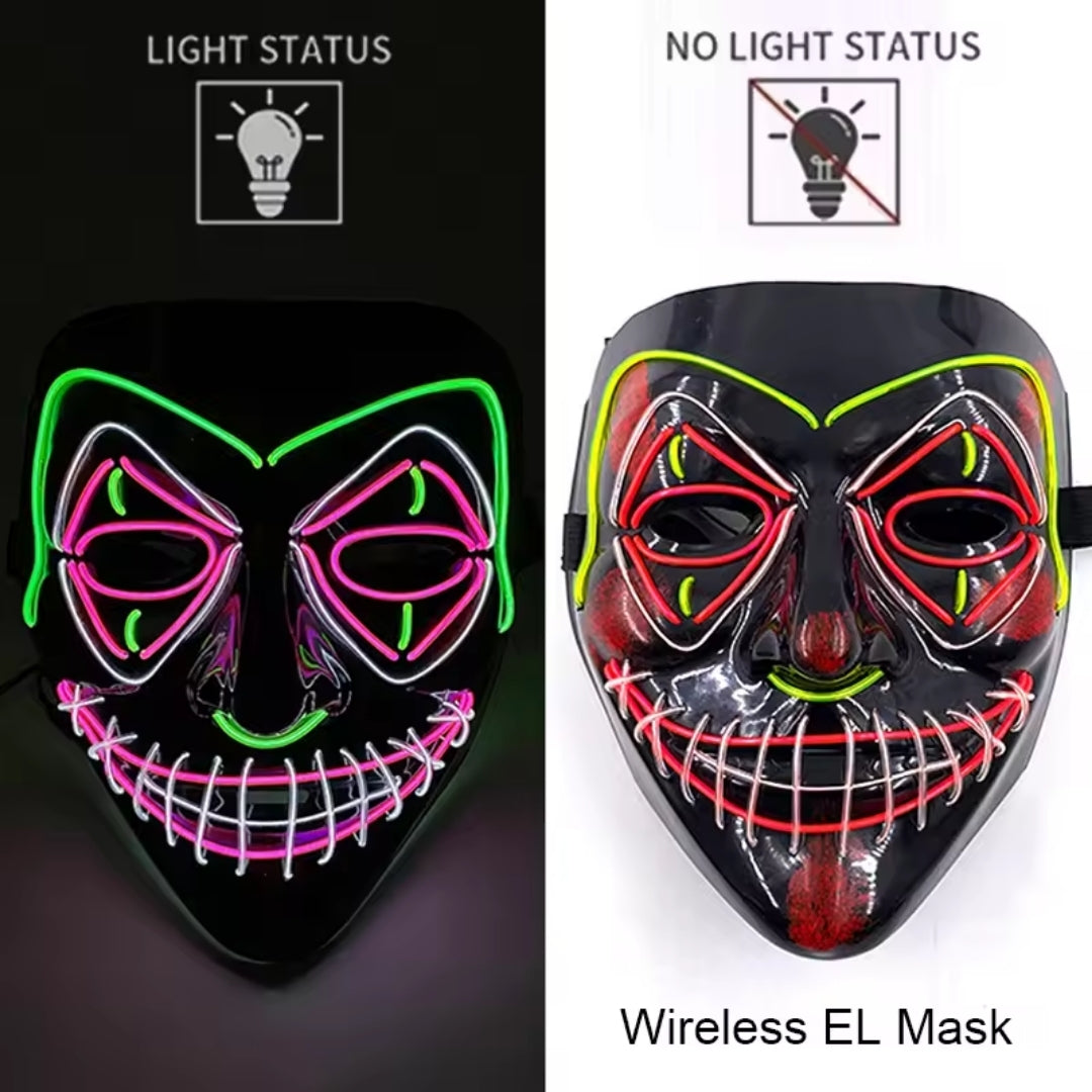 Lichtgevend Gezichtsmasker met LED-Verlichting voor Halloween Cosplay Feesten Carnaval Verkleedpartijen | Sulvida