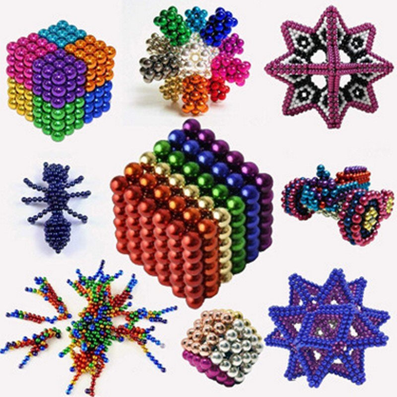 Ensemble de boules de construction magnétiques en métal, colorées, construction créative, développement de la motricité, jouet pour enfants | Sulvida