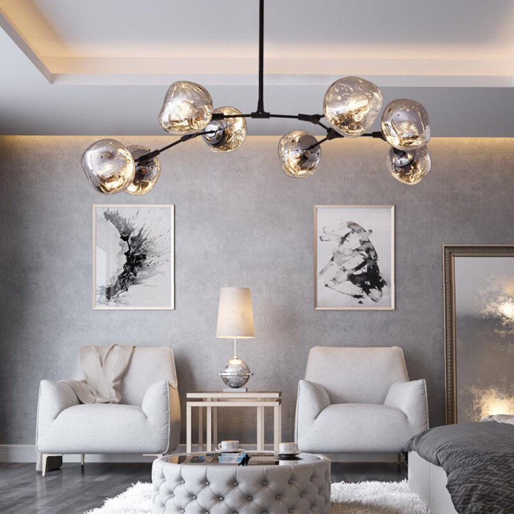 Glazen Bol Hanglamp Set 3 6 8 Lampen Goud Chroom Roségoud Eetkamer Woonkamer Modern Design E27 LED Sfeerverlichting | Sulvida