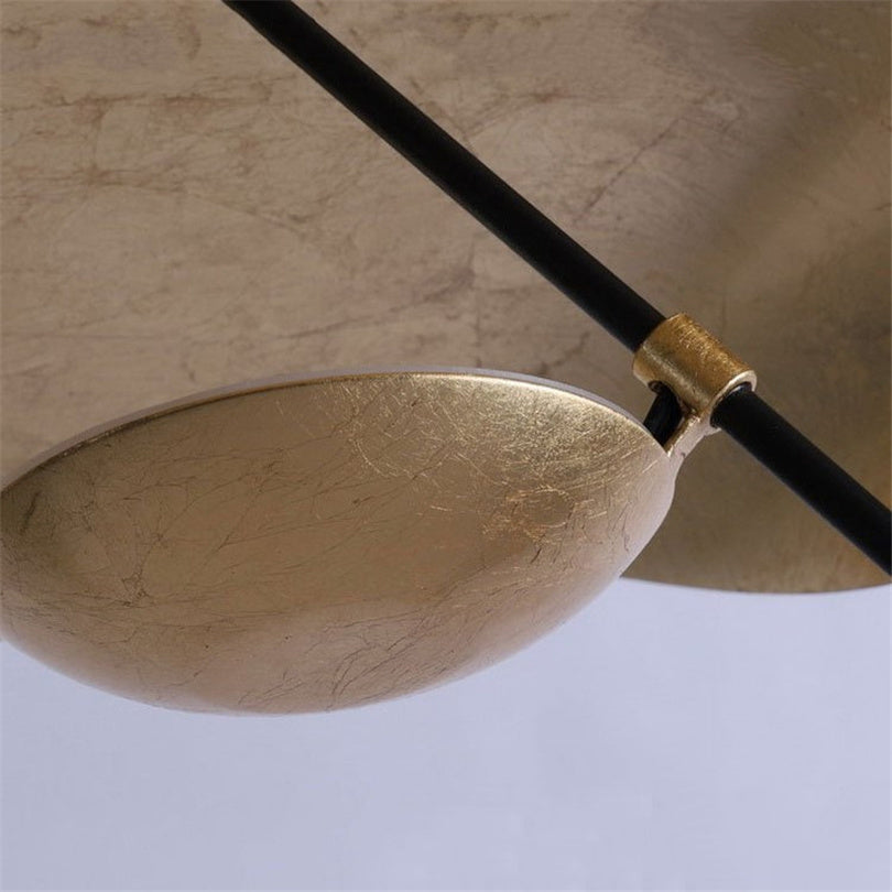 Hanglamp Metaal met Goudfolie 3 Kleuropties Warm Licht Verstelbaar Snoer Dimbaar Eetkamer Woonkamer Design | Sulvida