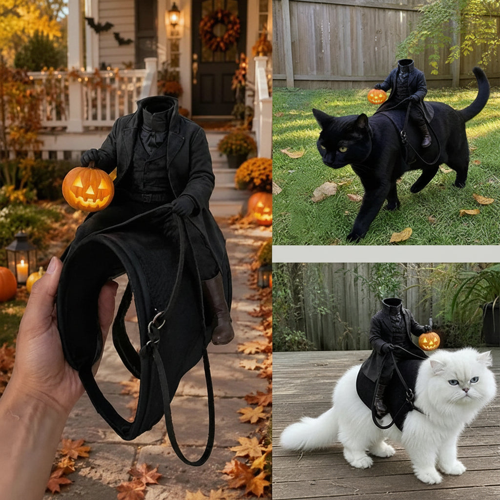 Hoofdloze Ridder Hondenpak met Pompoenlantaarn Halloween Huisdierkostuum Grappig Outfit Kat Hond Feestkleding | Sulvida