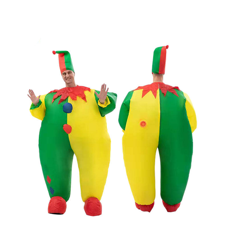 Opblaasbaar Clownskostuum met Luchtpomp Feestoutfit Entertainment Volwassenen Carnaval Party Verkleedkleding | Sulvida