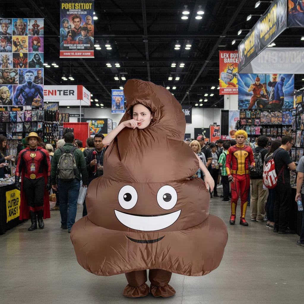Opblaasbaar Emoji Kostuum – Humoristische Verkleedoutfit voor Feestjes, Halloween, Carnaval en Themafeesten | Sulvida