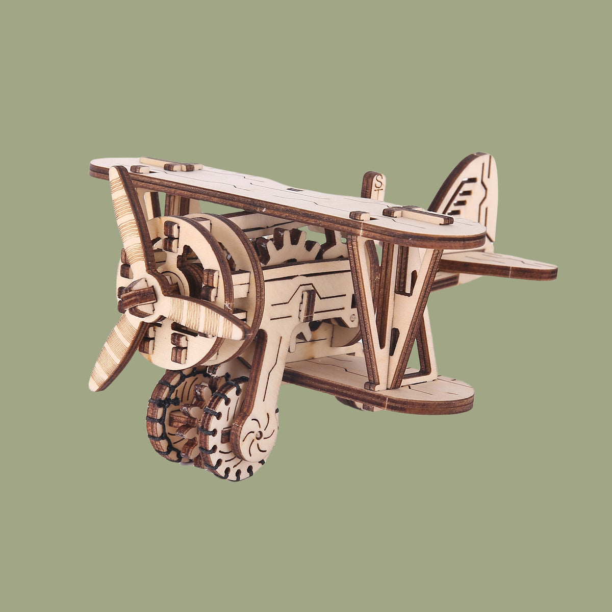 3D Houten Vliegtuig Bouwpakket Mechanisch Model Puzzel Cadeau Decoratie Volwassenen DIY Zelfbouw Creatief | Sulvida