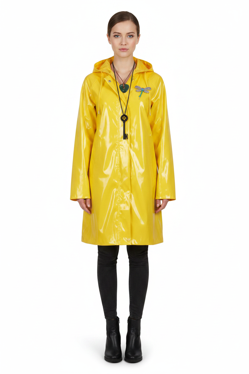 Gele Regenjas Verkleedkostuum Trenchcoat voor Anime Convention Halloween Cosplay Feest Carnaval Themafeest | Sulvida