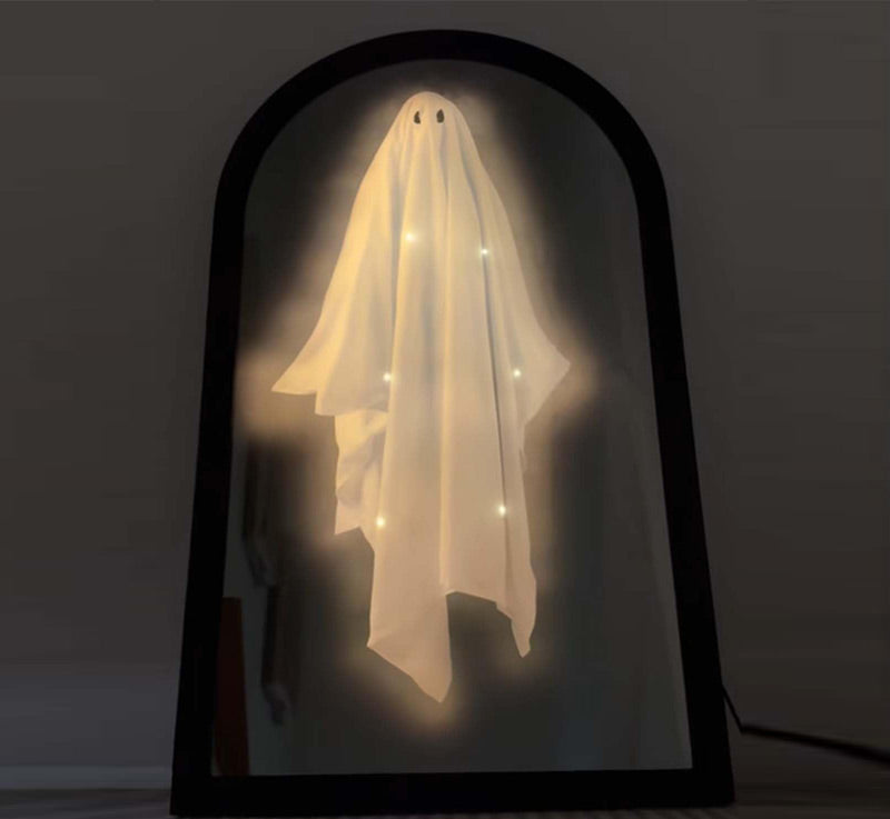 Spookspiegellijst met LED-verlichting - Holografisch Spookeffect voor Halloween Decoratie en Feestversiering | Sulvida