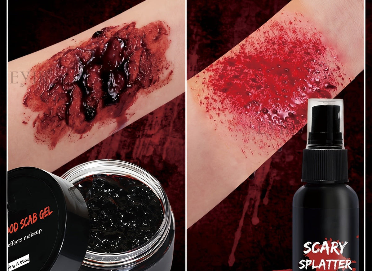 Halloween Schminkset Nepbloed 5-Delig Afwasbaar voor Zombie Horror Monster Kostuumeffecten Griezel Make-up | Sulvida