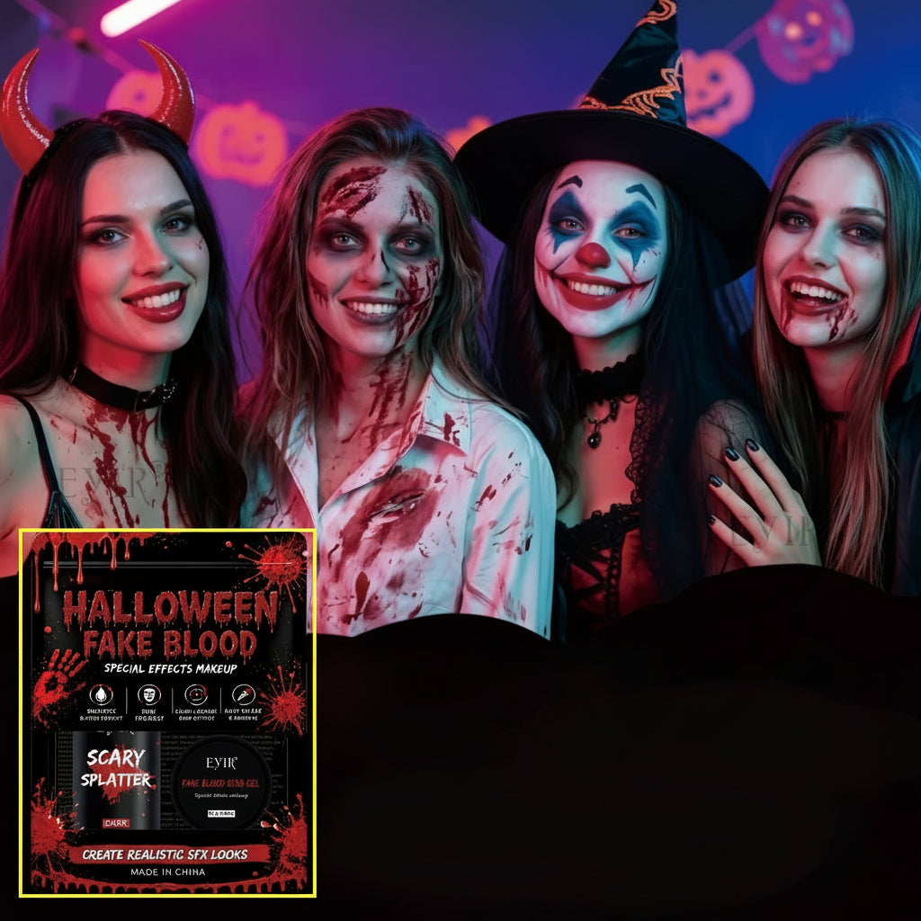 Halloween Schminkset Nepbloed 5-Delig Afwasbaar voor Zombie Horror Monster Kostuumeffecten Griezel Make-up | Sulvida
