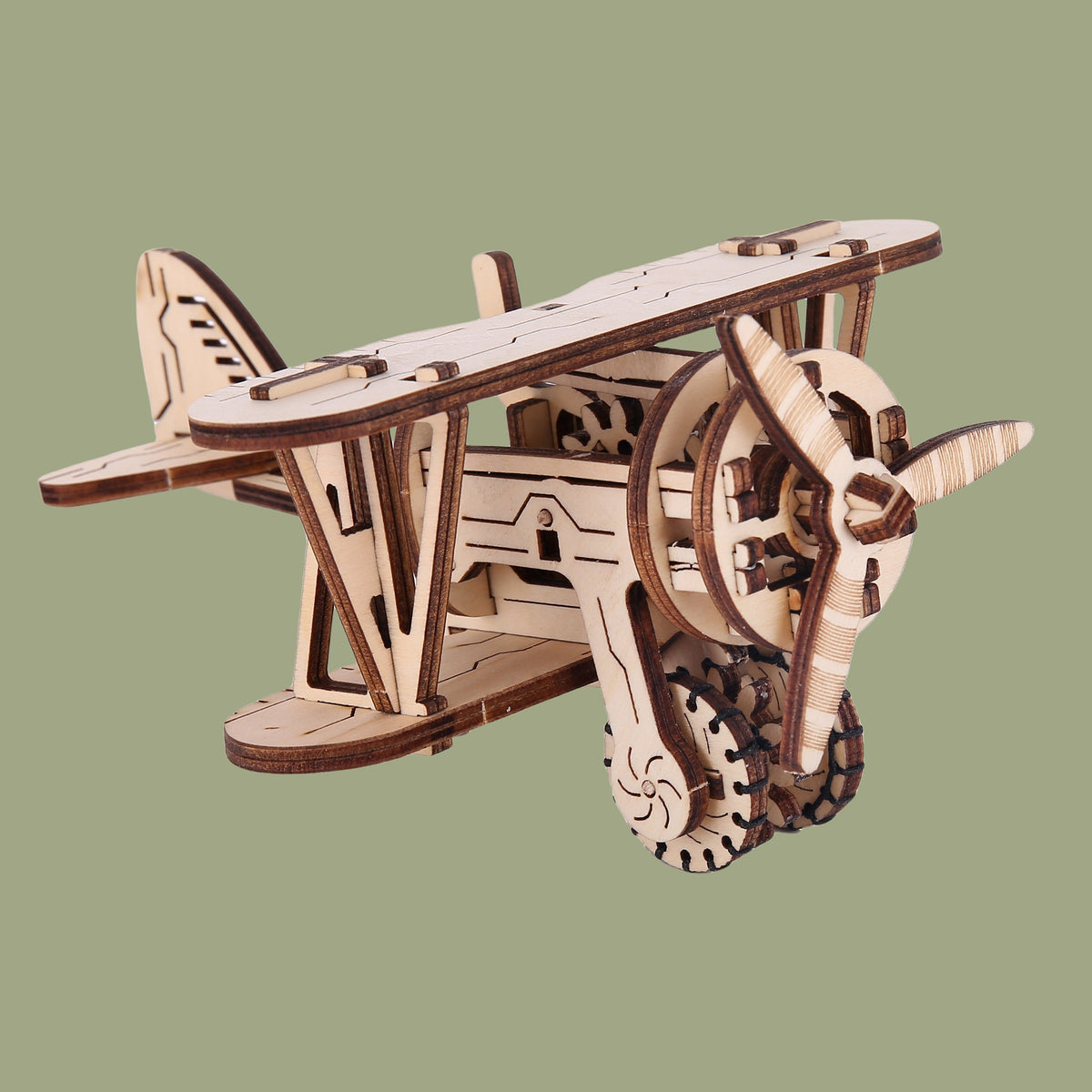 3D Houten Vliegtuig Bouwpakket Mechanisch Model Puzzel Cadeau Decoratie Volwassenen DIY Zelfbouw Creatief | Sulvida