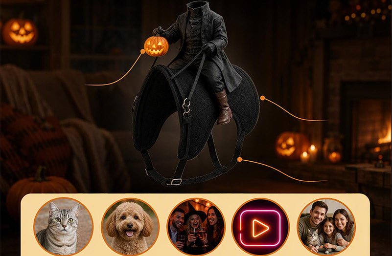 Hoofdloze Ridder Hondenpak met Pompoenlantaarn Halloween Huisdierkostuum Grappig Outfit Kat Hond Feestkleding | Sulvida