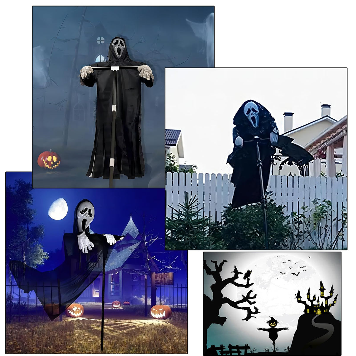 Hangend Spookfiguur Halloween Decoratie Gewaad Skelet Tuindeco Horrorpop Buiten Horror Griezel Feestdecoratie | Sulvida