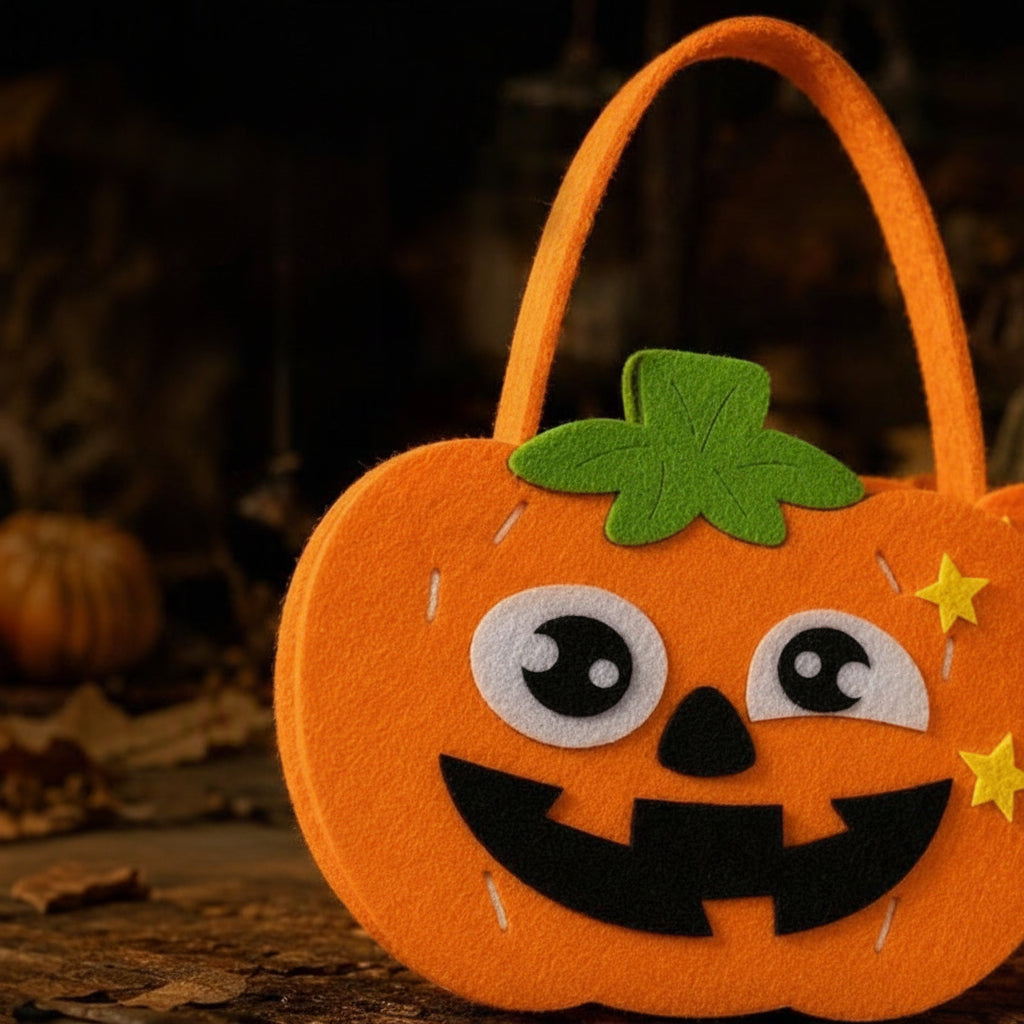 Vilten Snoeptas Knutselset Halloween Pompoen Vleermuis Spookhuis Kinderactiviteit Traktatie Feestje DIY | Sulvida