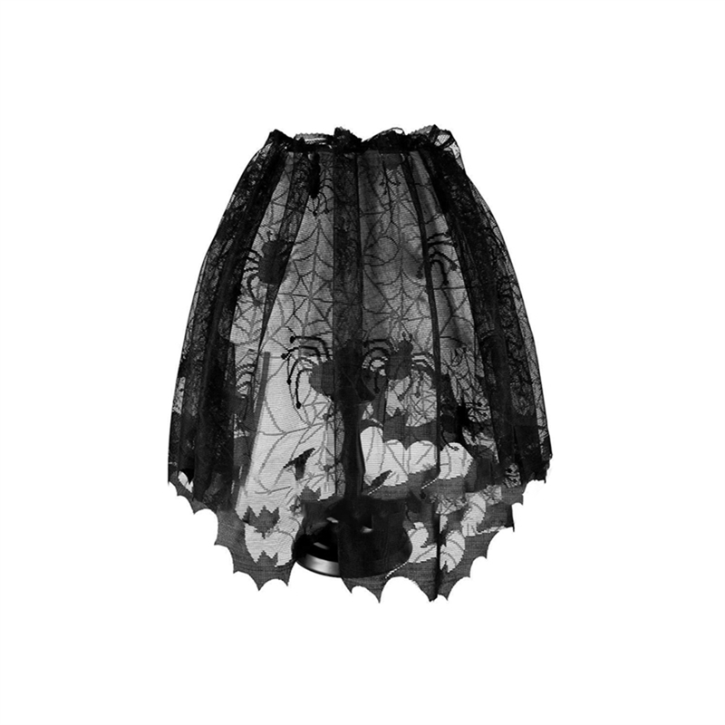Gothic Spinnenweb Tafelkleed Zwart Kant 45x185cm - Halloween Schoorsteenmantel Tafelloper Decoratie Feest | Sulvida