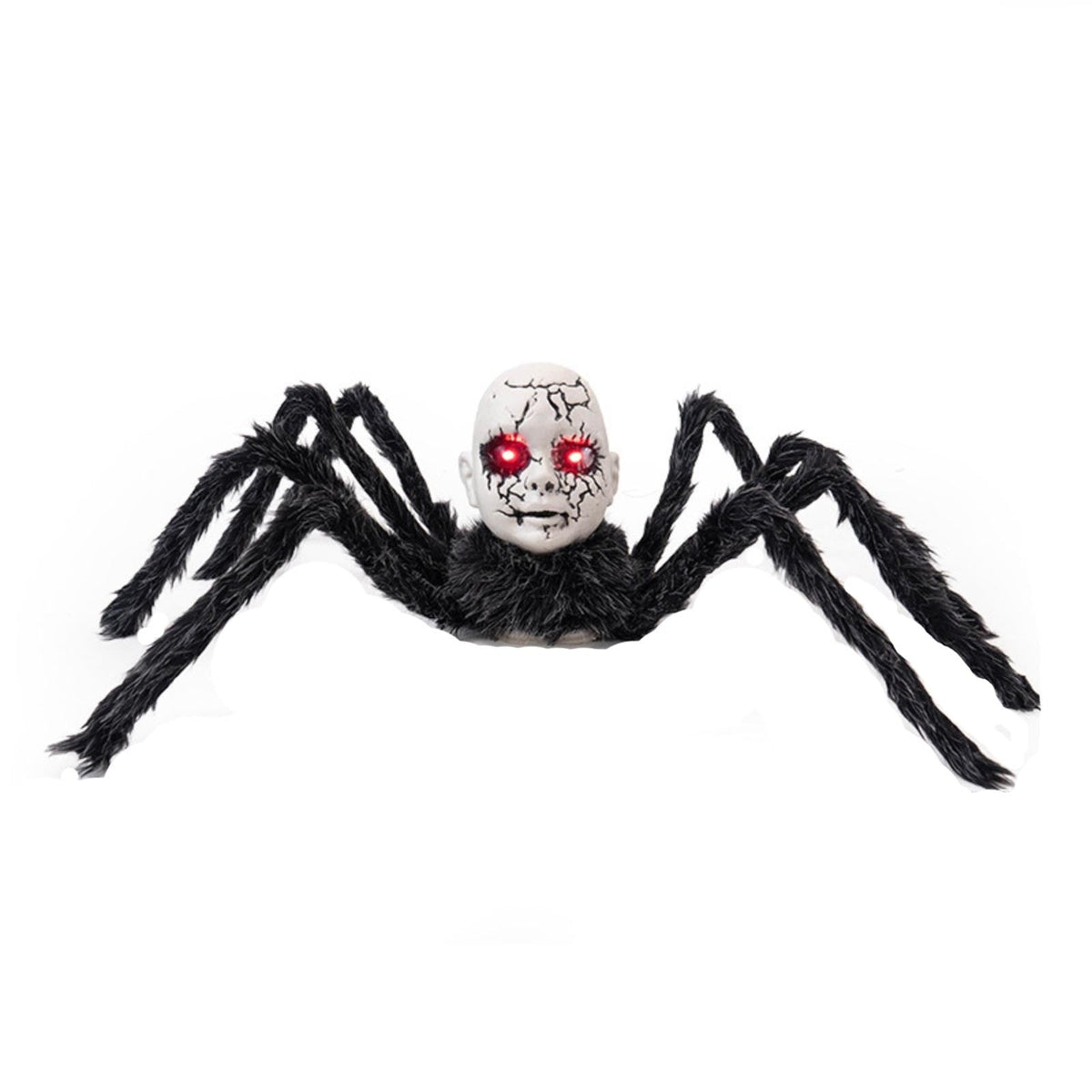 Animatronische Spinnenpop Halloween Decoratie met Bewegingssensor Lichtgevende Ogen en Griezelig Geluid | Sulvida