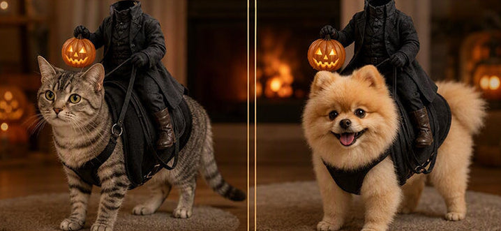 Hoofdloze Ridder Hondenpak met Pompoenlantaarn Halloween Huisdierkostuum Grappig Outfit Kat Hond Feestkleding | Sulvida