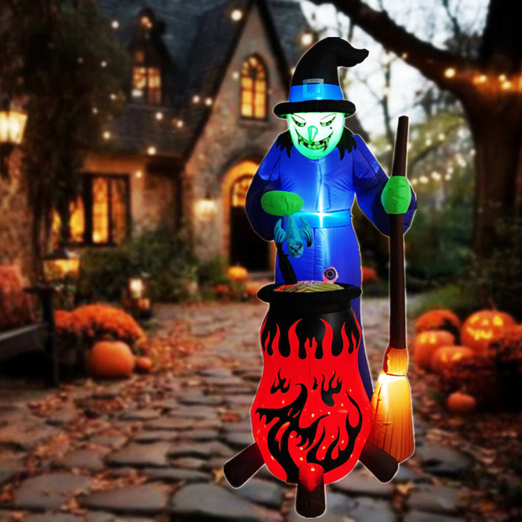 Opblaasbare Heks Tuindecoratie 360cm met LED Verlichting Halloween Yard Feest Thema Decoratie Buiten Tuin | Sulvida