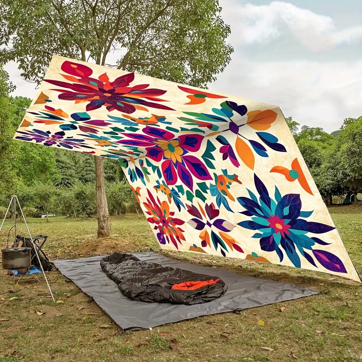 Bohemien Overkapping Tuin Schaduwdoek Mandala Patroon Zonwering Buiten Hangdoek 6 Personen Terras Balkon | Sulvida