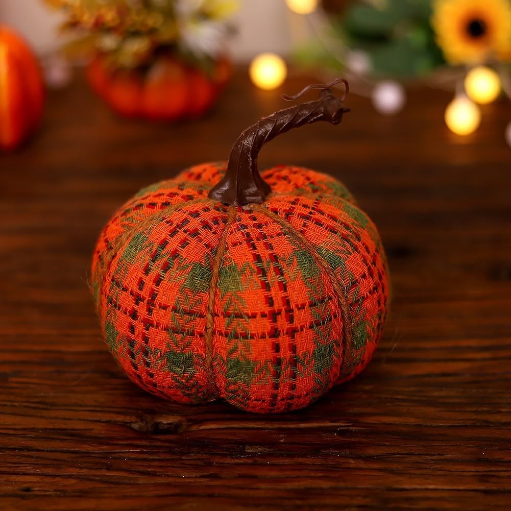 Decoratieve Mini Pompoenen Set Stof Herfstdecoratie Tafelversiering Halloween Thanksgiving Seizoensdecoratie | Sulvida