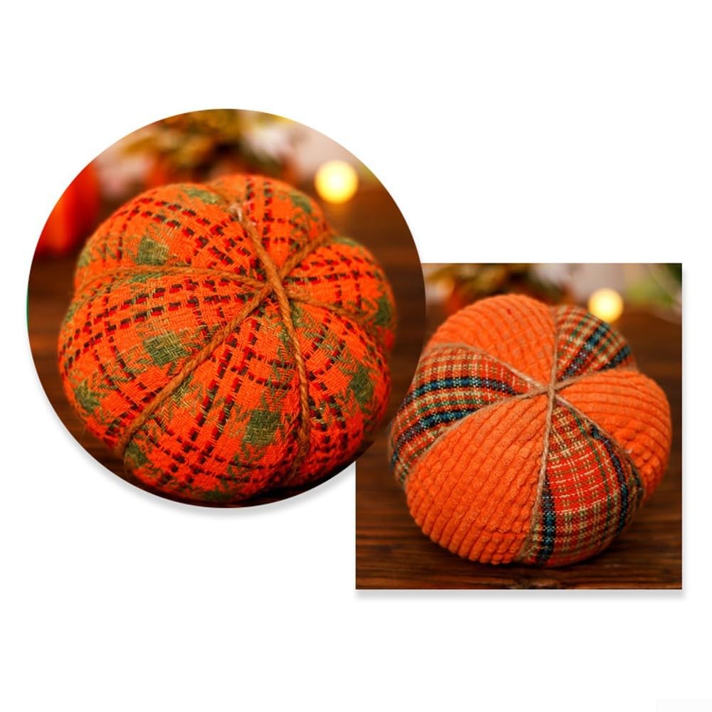 Decoratieve Mini Pompoenen Set Stof Herfstdecoratie Tafelversiering Halloween Thanksgiving Seizoensdecoratie | Sulvida