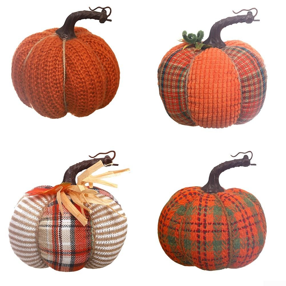 Decoratieve Mini Pompoenen Set Stof Herfstdecoratie Tafelversiering Halloween Thanksgiving Seizoensdecoratie | Sulvida