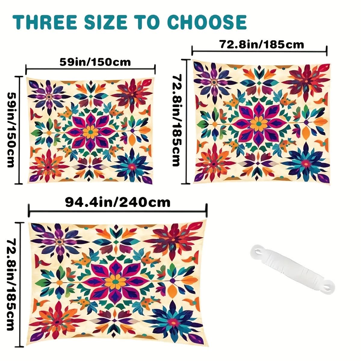 Bohemien Overkapping Tuin Schaduwdoek Mandala Patroon Zonwering Buiten Hangdoek 6 Personen Terras Balkon | Sulvida